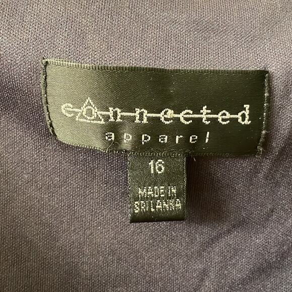 Connected Apparel blue-gray  lace detail midi wedding guest dress size 16 - Picture 2 of 7